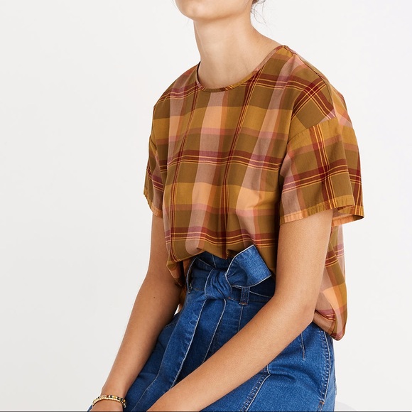 Madewell Tops - Madewell Plaid Buttonback Top Sz S EUC